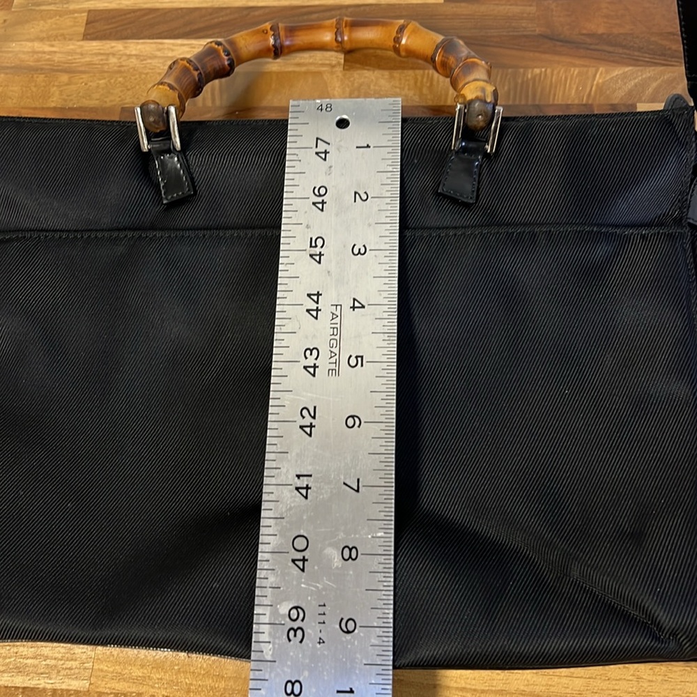 Vintage Gucci Black Tote Handbag with Bamboo Handles - Picture 12 of 12